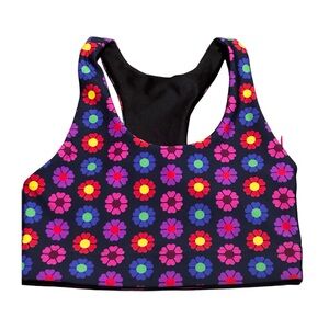Heart Floral Duo knit Sports Bra women’s XS new
